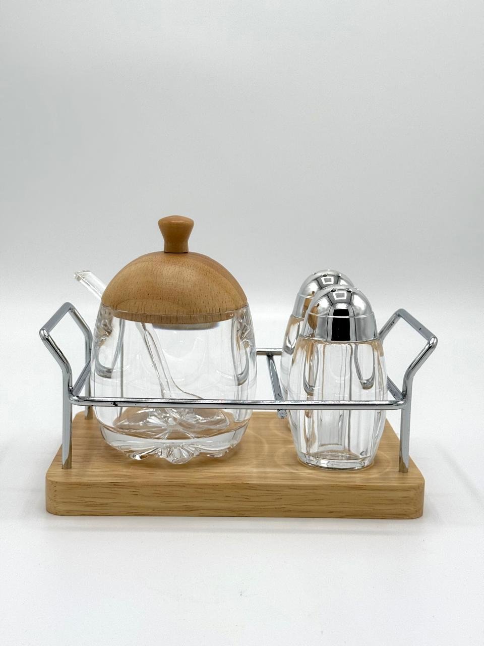 Wooden Spice Jar Set (3 Pcs) - Image 3