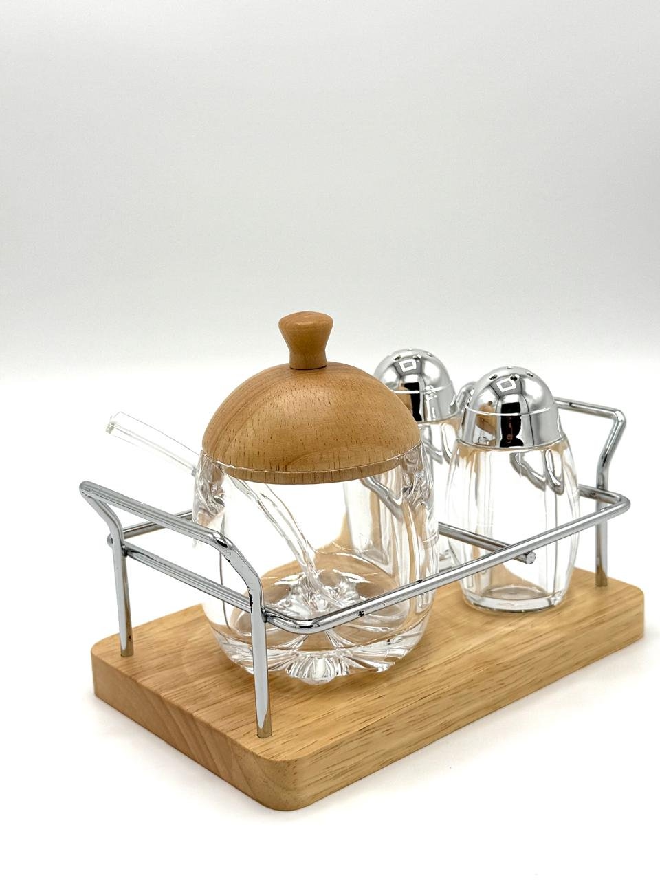 Wooden Spice Jar Set (3 Pcs) - Image 2