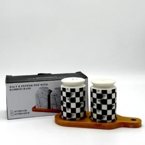 Salt & Pepper Pot with Bamboo Base