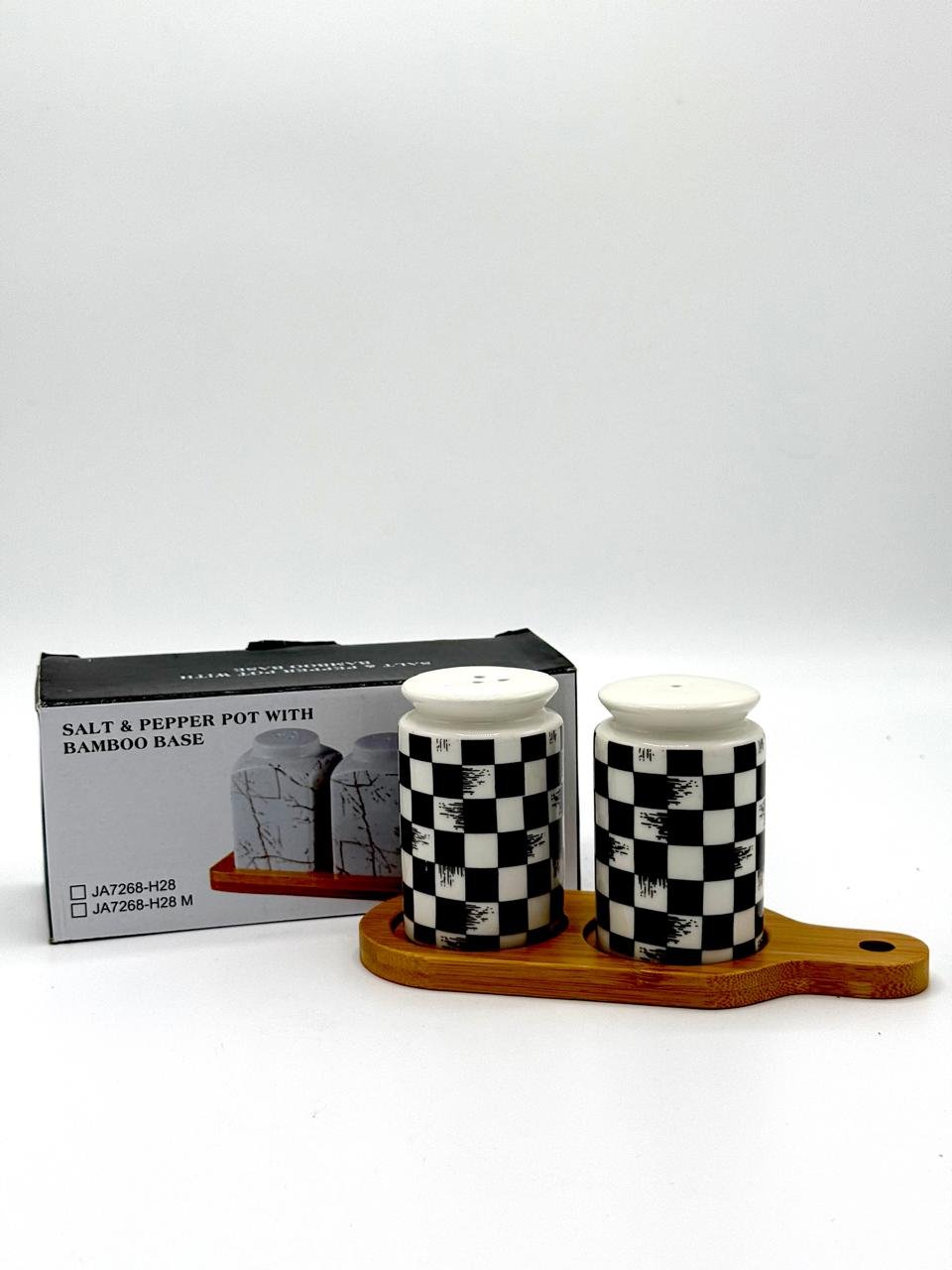 Salt & Pepper Pot with Bamboo Base