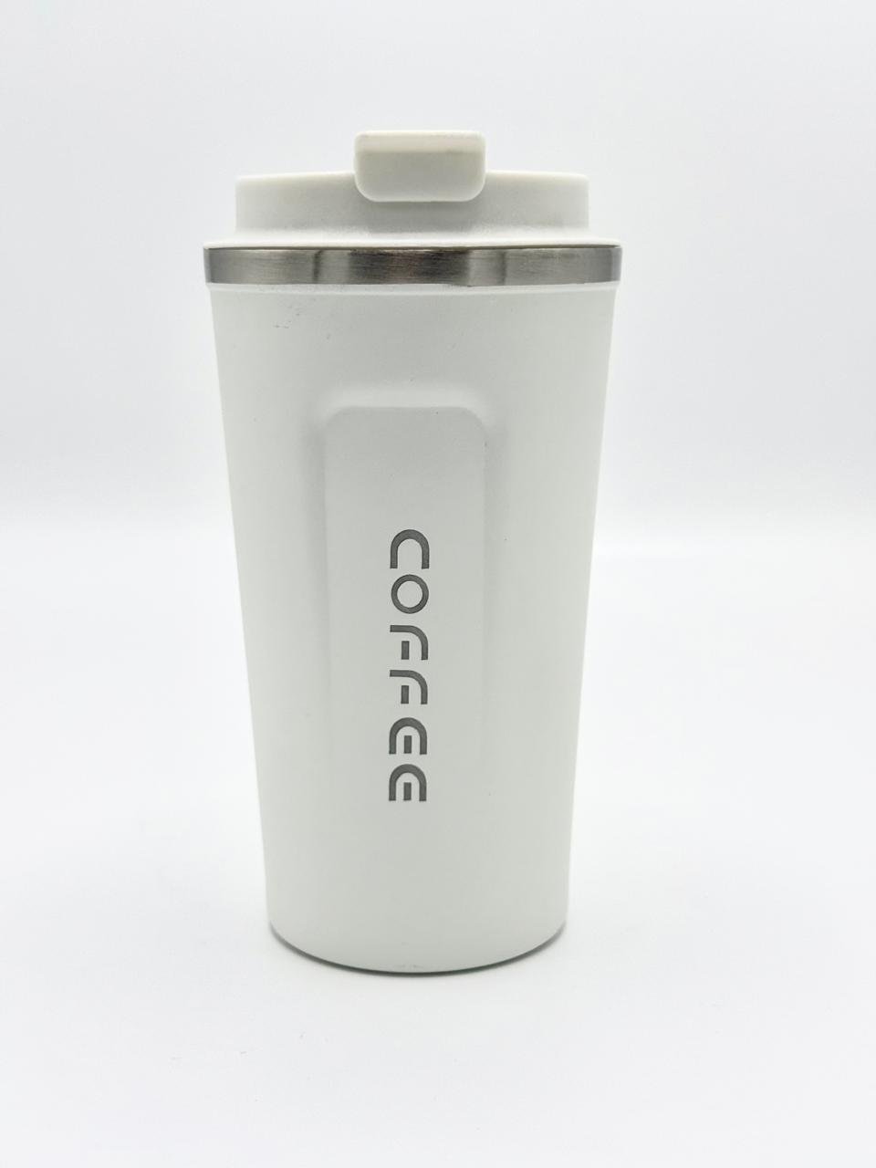 White Coffee Mug with Lid - Image 2